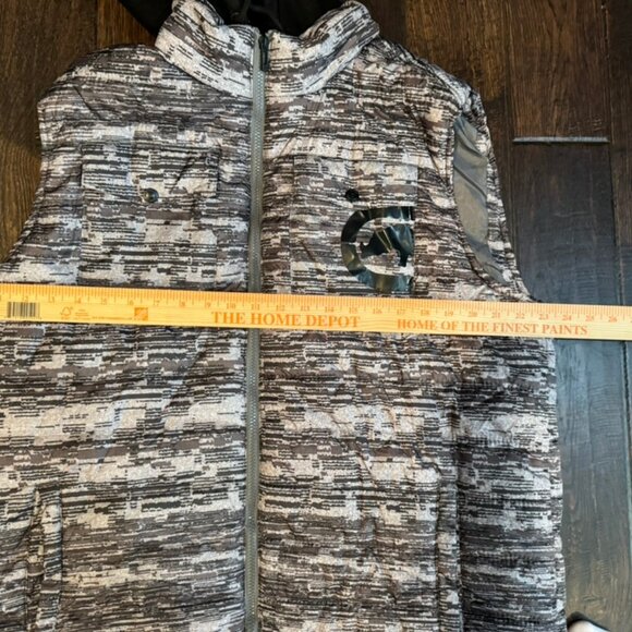 Ecko Unlimited Vest Mens XL Gray Camo Hooded Puffer Sleeveless Zip - Picture 4 of 10